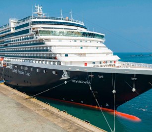NOORDAM cruise ship with nationality of NETHERLAND docked safely at PAS